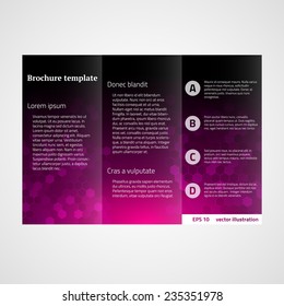 Tri-Fold Mock up.  Technology brochure design temlate. Vector illustration.