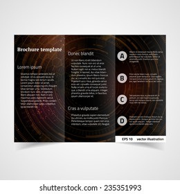 Tri-Fold Mock up.  Technology brochure design temlate. Vector illustration.