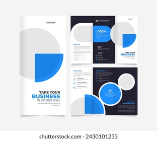 trifold modern business brochure design template