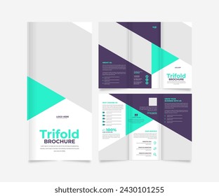 trifold modern business brochure design template