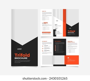 trifold modern business brochure design template