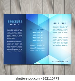 trifold polygonal shapes brochure design