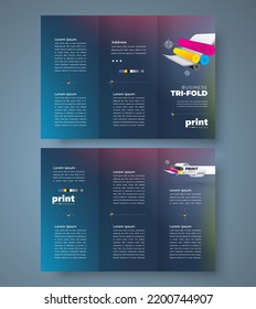 Trifold Polygraphy theme print cmyk design template cover brochure