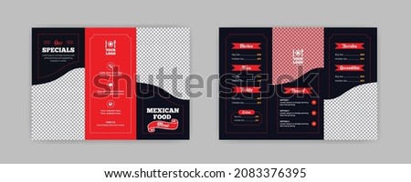 Trifold restaurant food menu pamphlet food delivery brochure design template. Fast-food healthy meal delicious food, dessert trifold design in A4 size print ready template.