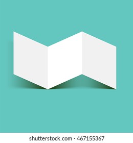 Tri-fold square brochure leaflet vector illustration