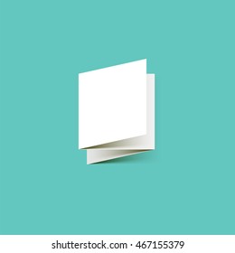 Tri-fold square brochure leaflet vector illustration