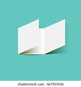 Tri-fold square brochure leaflet vector illustration