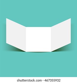 Tri-fold square brochure leaflet vector illustration