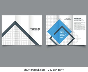 Trifold Template layout design with cover page for company profile, annual report, brochure, flyer, presentation, flyer, magazine, book. and century Stock Vector