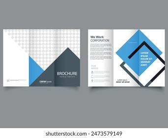 Trifold Template layout design with cover page for company profile, annual report, brochure, flyer.