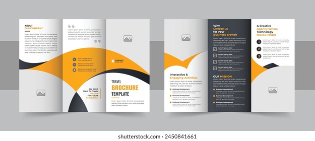 Trifold Travel Brochure Template, Creative and Professional Travel Agency Trifold Brochure Layout. Trifold Travel Brochure Template, Creative and Professional Travel Agency Trifold Brochure Layout.