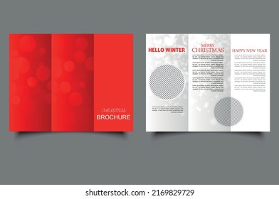 Trifold vector Christmas brochure background
