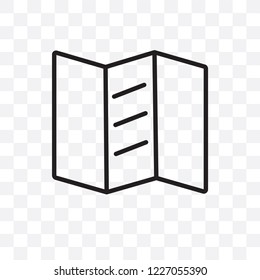 Trifold vector linear icon isolated on transparent background, Trifold transparency concept can be used for web and mobile