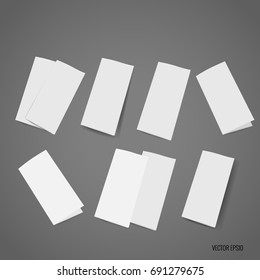 Trifold, white template paper. Vector illustration.