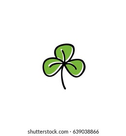 trifoliate clover doodle icon