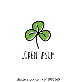 trifoliate clover doodle icon