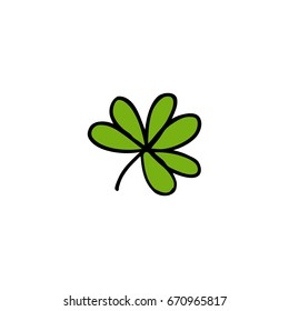 trifoliate clover doodle icon