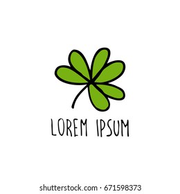 trifoliate clover doodle icon