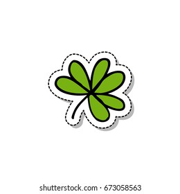 trifoliate clover doodle icon, sticker