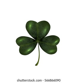 Trifoliate clover. The symbol of St. Patrick's Day. Isolated on white background. Vector illustration