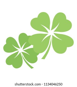 
Trifoliate leaflets in three are making icon for shamrock flowers 
