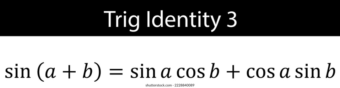 Trig Identity 3 Equation Formula. Mathematic Equation Formula in Vector Illustration