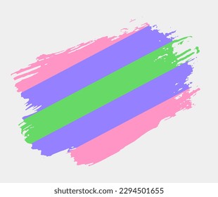 Trigender flag painted with brush on white background. LGBT rights concept. Modern pride parades poster. Vector illustration