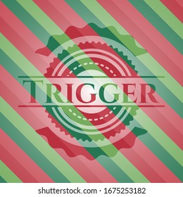 Trigger christmas style badge. Vector Illustration. Detailed.