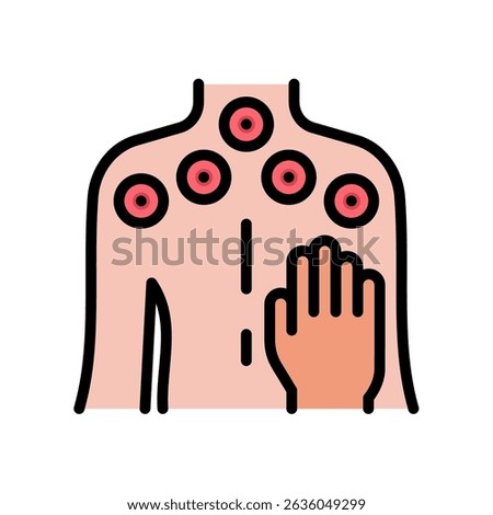 Trigger Point Icon Lineal Color Vector Illustration