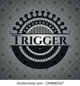 Trigger retro style black emblem. Vector Illustration. Detailed.