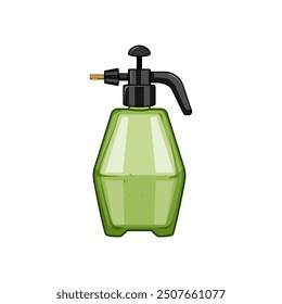 Caricatura de la botella de spray de gatillo. atomizador del dispensador, bomba recargable, signo de botella de spray de gatillo de vidrio de plástico. símbolo aislado Ilustración vectorial