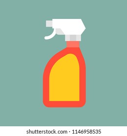 Trigger Spray bottle Liquid detergent, cleaning and laundry service related flat icon set