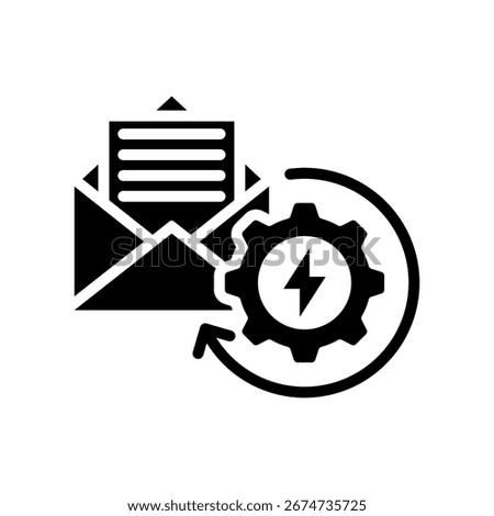 Triggered Emails Icon Glyph Vector Illustration