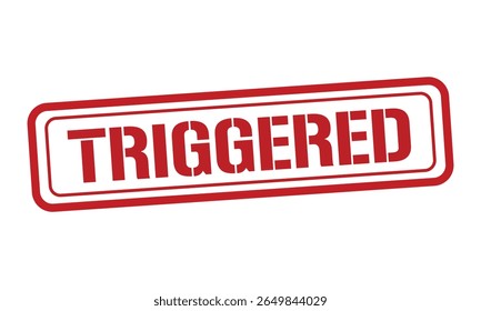 vetor de texto de carimbo vermelho disparado, carimbo