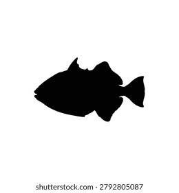 Triggerfish silhouette icon vector flat design.