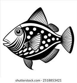 Triggerfish vector illustration on white background