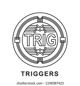 triggers coin  Cryptocurrency  icon outline