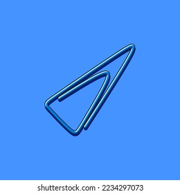 Trigonal paper clip on isolated background. Paper clip icon