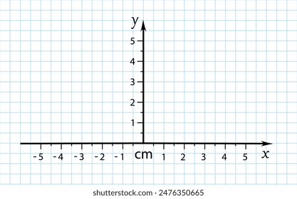 Trigonometrical system of coordinates on graph paper. vector illustration. template for drawing graphs of trigonometric functions