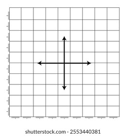 Trigonometrical system of coordinates on graph paper. vector illustration. template for drawing graphs of trigonometric functions