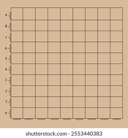 Trigonometrical system of coordinates on graph paper. vector illustration. template for drawing graphs of trigonometric functions