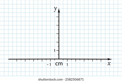 Trigonometrical system of coordinates on graph paper. vector illustration. template for drawing graphs of trigonometric functions