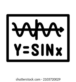 trigonometry formula line icon vector. trigonometry formula sign. isolated contour symbol black illustration