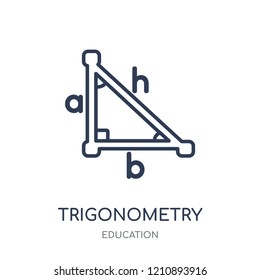 Trigonometry icon. Trigonometry linear symbol design from Education collection.