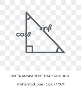 Trigonometry icon. Trendy flat vector Trigonometry icon on transparent background from E-learning and education collection. High quality filled Trigonometry symbol use for web and mobile