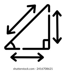 trigonometry Line Icon Background White