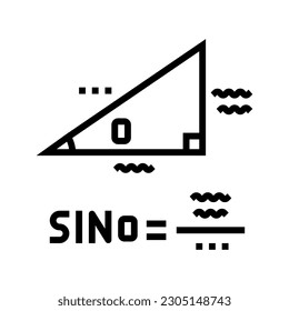 trigonometry math science education line icon vector. trigonometry math science education sign. isolated contour symbol black illustration