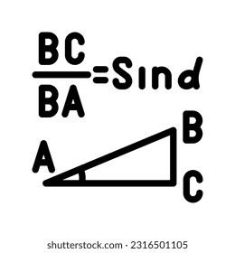 trigonometry math science education line icon vector. trigonometry math science education sign. isolated contour symbol black illustration