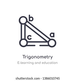 trigonometry outline icon. isolated line vector illustration from e-learning and education collection. editable thin stroke trigonometry icon on white background
