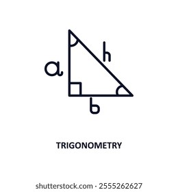 trigonometry outline icon.  Thin line icon from e learning and education collection. Editable vector isolated on white background